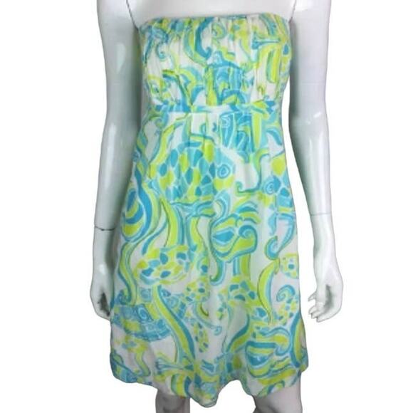 Lilly Pulitzer Strapless Mini Dress - Abstract Multicolor Paisley, Size 2 Floral - Picture 12 of 12